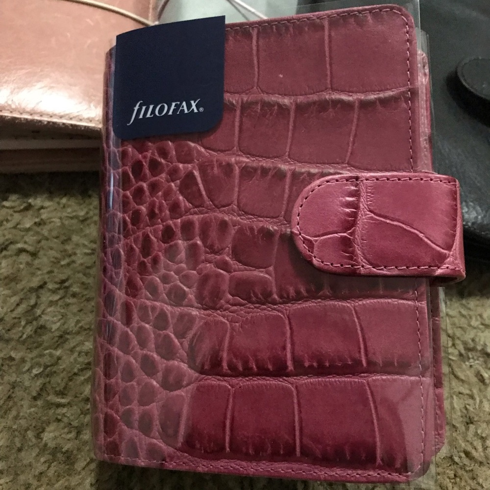 Pink Croc Pocket Filofax Planner